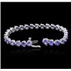Image 3 : 14KT White Gold 14.04ctw Tanzanite and Diamond Bracelet