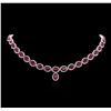 Image 1 : 14KT White Gold 56.00ctw Ruby and Diamond Necklace