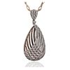 Image 2 : 14KT Two-Tone Gold 1.14ctw Diamond Pendant With Chain