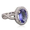 Image 2 : 18KT White Gold 2.79ct Tanzanite and Diamond Ring