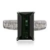 Image 1 : 14KT White Gold 3.75ct Green Tourmaline and Diamond Ring