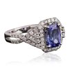 Image 2 : 14KT White Gold 2.11ct Tanzanite and Diamond Ring