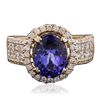 Image 1 : 14KT Yellow Gold 2.34ct Tanzanite and Diamond Ring