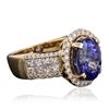 Image 2 : 14KT Yellow Gold 2.34ct Tanzanite and Diamond Ring