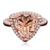 Image 1 : 14KT Rose Gold 4.72ct Morganite and Diamond Ring