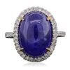 Image 1 : 14KT Two-Tone Gold 12.99ct Tanzanite and Diamond Ring