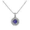 Image 2 : 14KT White Gold 1.22ct Tanzanite and Diamond Pendant With Chain