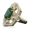 Image 2 : 14KT Yellow Gold 3.03ct Emerald and Diamond Ring