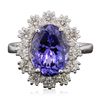 Image 1 : 14KT White Gold 4.25ct Tanzanite and Diamond Ring