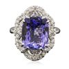 Image 1 : 14KT White Gold 5.45ct Tanzanite and Diamond Ring