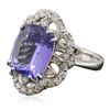 Image 2 : 14KT White Gold 5.45ct Tanzanite and Diamond Ring