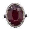Image 1 : 14KT White Gold 15.22ct Ruby and Diamond Ring