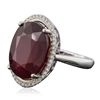 Image 2 : 14KT White Gold 15.22ct Ruby and Diamond Ring