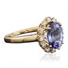 Image 2 : 14KT Yellow Gold 2.92ct Tanzanite and Diamond Ring