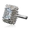 Image 2 : 14KT White Gold 3.69ct Aquamarine and Diamond Ring