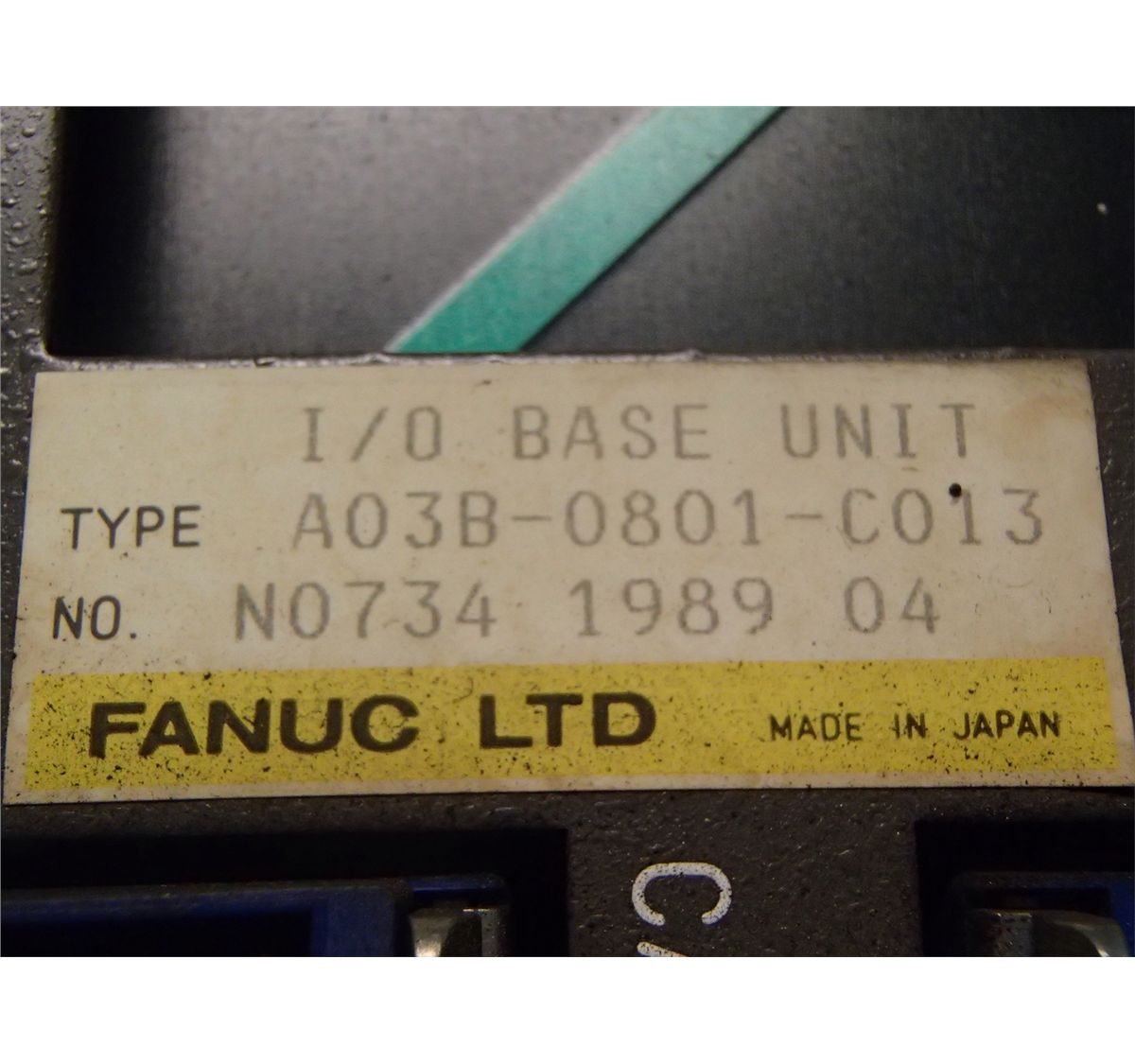 Fanuc A03B-0801-C013 I/O Base Unit w/ Board A20B-1001-0030/01A