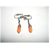 Image 1 : VINTAGE VERY OLD EARRINGS BEAUTIFUL DESIGN WITH NICE ORANGE TEARDROP STONES AND CLIP BACKS!!