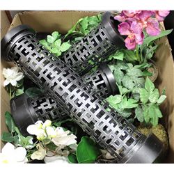 BOX OF SHOWHOME CANDLE HOLDERS AND ARTIFICIAL