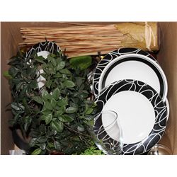 BOX OF SHOWHOME PLATES AND ORNAMENTS