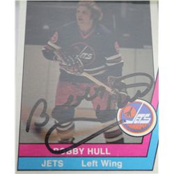 SIGNED BOBBY HULL WINNIPEG JETS HOCKEY CARD
