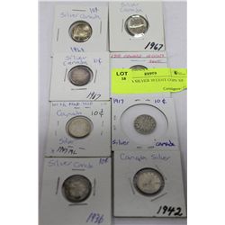 CANADA SILVER 10 CENT COIN  X8