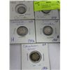 Image 1 : CANADA SILVER 10 CENT COIN 1898/1901/02/02/03  X5