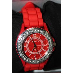 RED GENEVA WOMEN'S WATCH