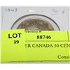 Image 1 : 1943 SILVER CANADA 50 CENT COIN
