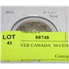 Image 1 : 1943 SILVER CANADA 50 CENTS COIN
