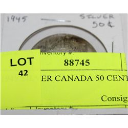 1945 SILVER CANADA 50 CENT COIN