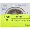 Image 1 : 1941 SILVER CANADA 50 CENT COIN