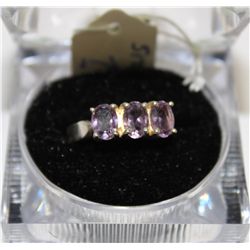 AMETHYST SILVER RING SIZE 7