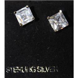 STERLING .925 SILVER EARRING CUBIC STONES