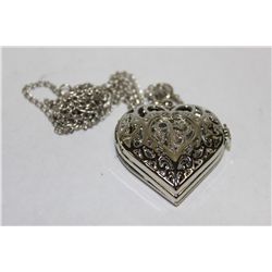 HEART SHAPED POCKET WATCH NECKLACE