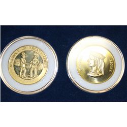 GOLD PLATED ASSEMBLY OF TREATY CHIEF MEDALLIONS