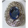 Image 1 : SILVER RING W/BRIGHT BLUE STONE