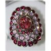 Image 1 : SILVER RING W/BRIGHT PINK STONES