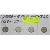 Image 1 : CANADA 4 OLD 5 CENT 1928/ 29/ 32/ 35