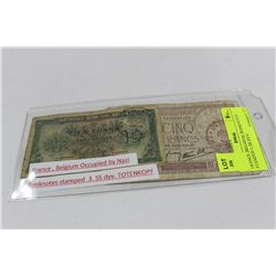 FRANCE/ BELGIUM/ BANKNOTES STAMPED 3,.SS DYV.