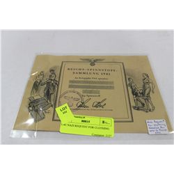 1941 NAZI REQUEST FOR CLOTHING