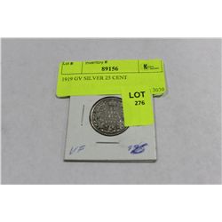 1919 GV SILVER 25 CENT COIN