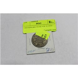 1910 EDWARD VII SILVER 50 CENT COIN