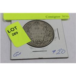 1906 EDWARD VII SILVER 50 CENT COIN