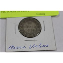 1882 H SCARCE NFLD QUEEN VICTORIA 20 CENT COIN