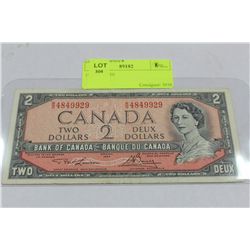 1954 $2 CANADIAN NOTE