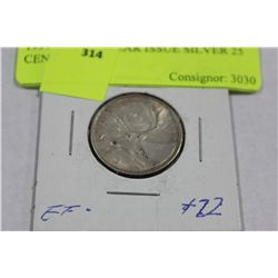 1937 GVI 1ST YEAR ISSUE SILVER 25 CENT COIN