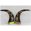 Image 1 : PAIR OF ORIENTAL CARVED HORNS