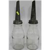Image 1 : VINTAGE GAS STATION MOTOR OIL BOTTLES X2