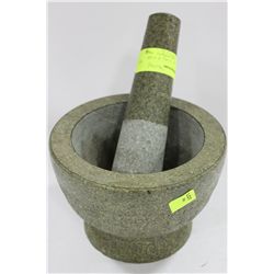 STONE MORTAR AND PESTLE