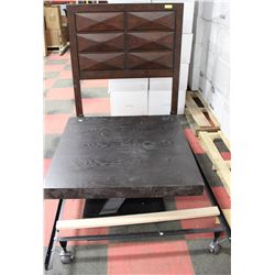 SHOWHOME SINGLE WOOD HEADBOARD W METAL RAILS